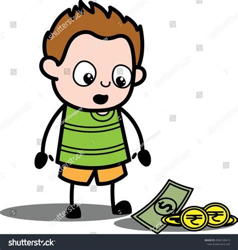 Cartoon Baby Boy Found Money Stock Vector Royalty Free 2002128413