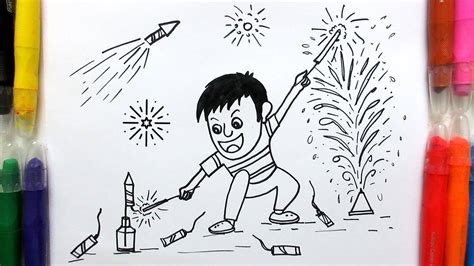Create 8 lovely drawing for festivals. Diwali Festival Drawing for Kids || How to Draw easy Diwali Drawing for Kids - YouTube