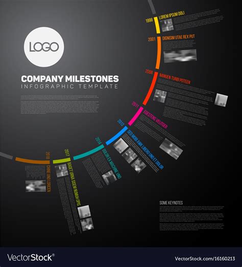 Infographic Circular Timeline Report Template Vector Image