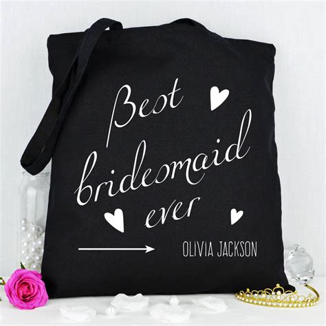 Personalised Best Bridesmaid Ever Tote Bag By Andrea Fays