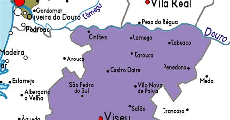 Viseu Mapa Da Cidade Mapa Regional Da Região De Portugal Brasil