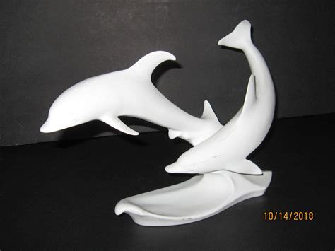 Dolphins Kaiser Germany White Porcelain Signed By Bachmann