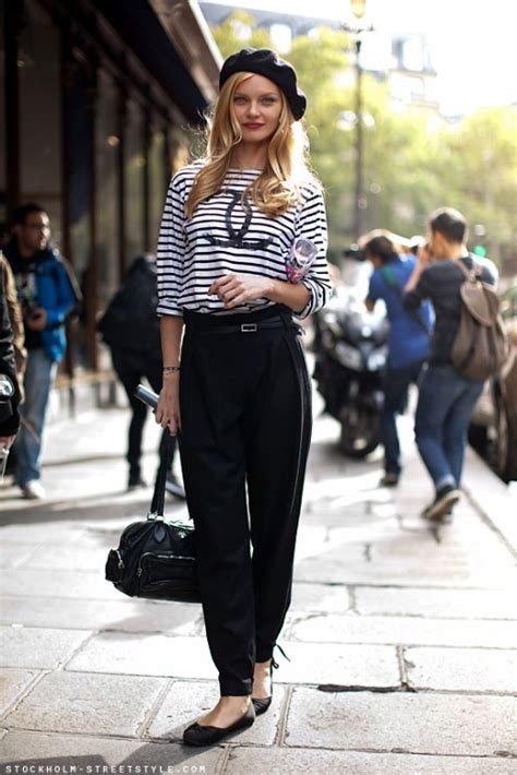 Chanel Striped Shirt Parisian Chic Style Paris Fashion Week Style