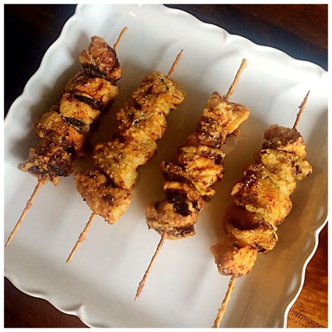 Thread 1 chicken strip on each skewer towards end of the stick, and line up on a sheet pan. Chicken On A Stick Recipe — Dishmaps
