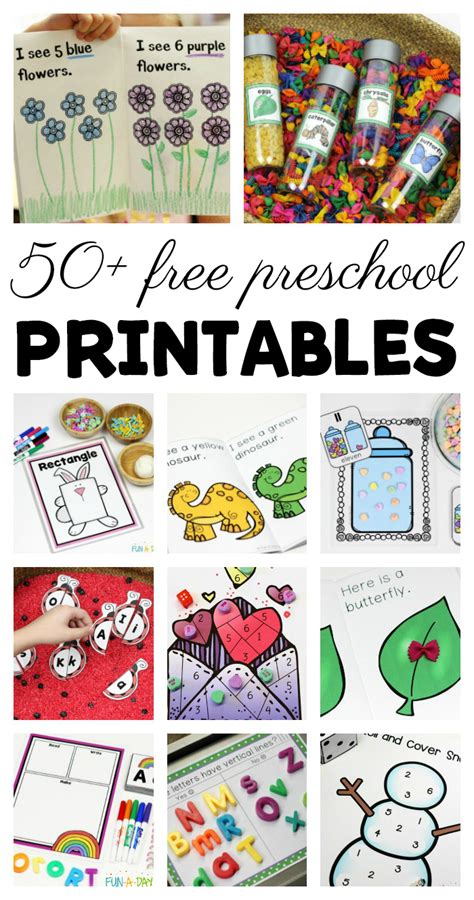 50 Free Preschool Printables For Early Childhood Classrooms Free