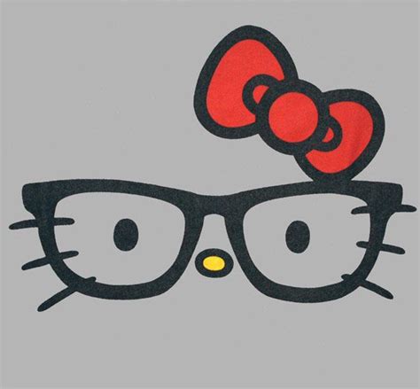 hello kitty nerd glasses t shirt grey