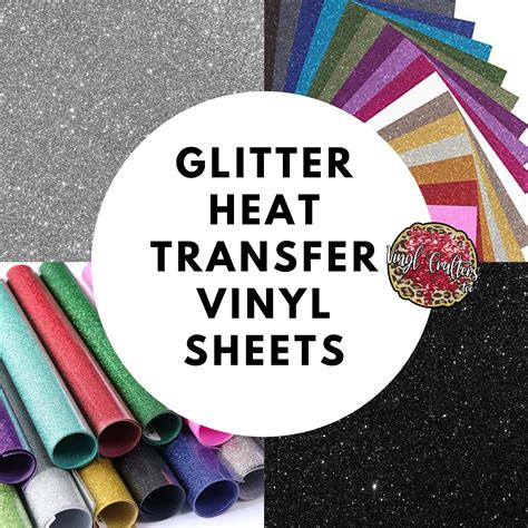 Glitter Heat Transfer Vinyl Sheets Embroidery Glitter Htv Etsy