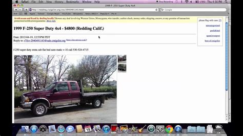 Craigslist Redding California - Used Trucks, Cars and SUV Models Posted