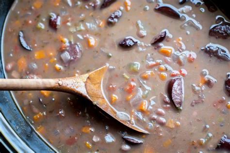 This Flavorful Slow Cooker Black Bean And Kielbasa Soup Is Slighty