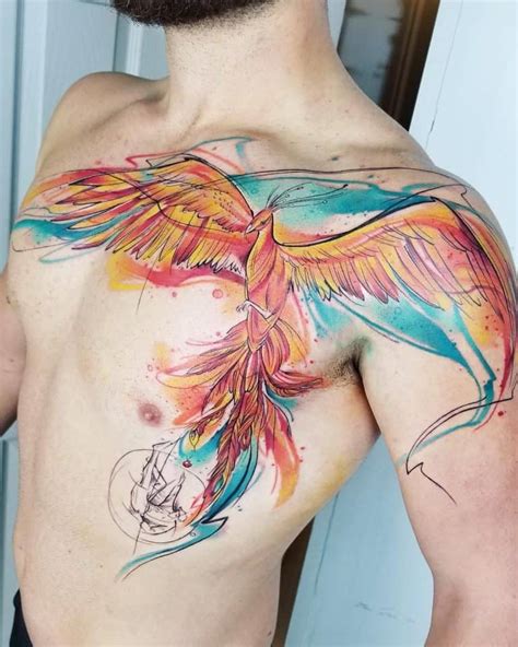 40 Watercolor Phoenix Tattoo Ideas