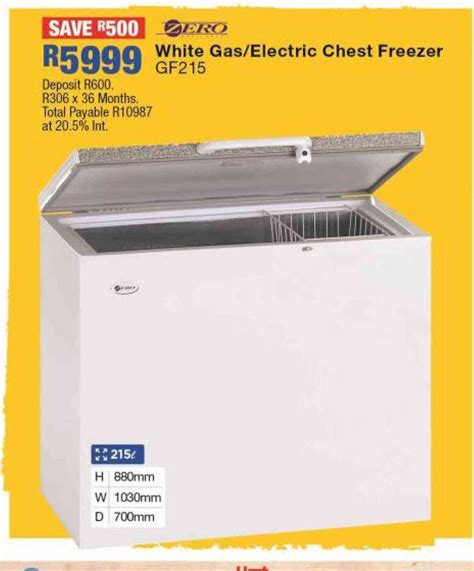 White Gas Electric Chest Freezer Offer At Ok Furniture