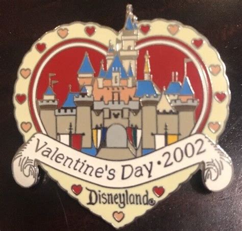 Disney Pin Valentines Day 2002 Dlr Disneyland Castle Le 2500 Heart Ebay