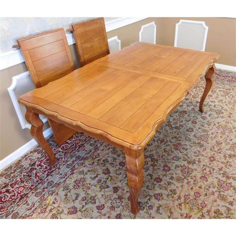 Dining room furniture, dining chairs, ethan allen, classic manor. Ethan Allen Legacy Collection Dining Room Table 2 Leaves w ...