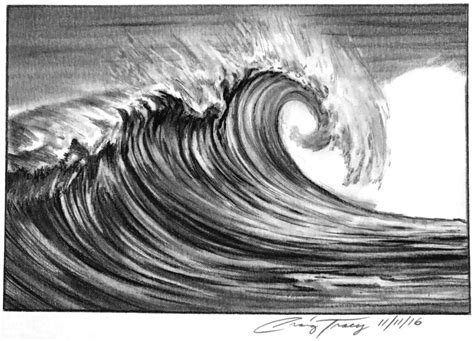 Ocean Wave Sketch By Craig Tracy Waves Sketch Boat Art Ocean Waves