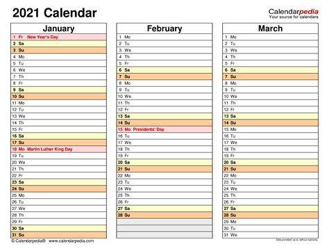 An excel calendar template may have one or more of these features: Free Downloadable 2021 Word Calendar / Microsoft Word ...