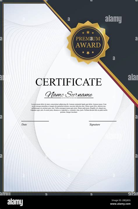 Certificate Template Background Award Diploma Design Blank Vector