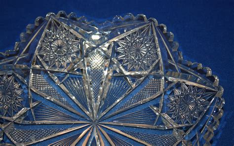 Antique Libbey Glass Co Cut Glass Empress Pattern Dish American Brilliant Period Abp Circa