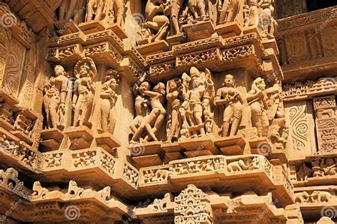 Erotic Kamasutra Carvings Of Hindu Temple In India Stock Image Image
