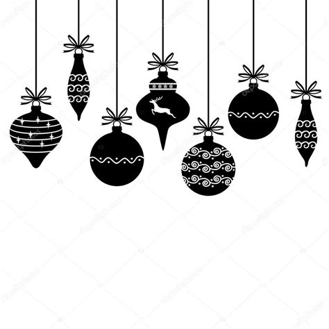 Silhouette Of Christmas Decorative Baubles — Stock Vector © Agrino