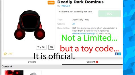 Today i show a roblox toy code to. NEW DOMINUS (Deadly Dark Dominus) Toy Code - YouTube