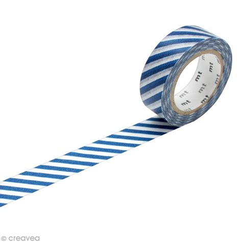 masking tape rayures bleu marine 15 mm x 10 m masking tape à motif creavea