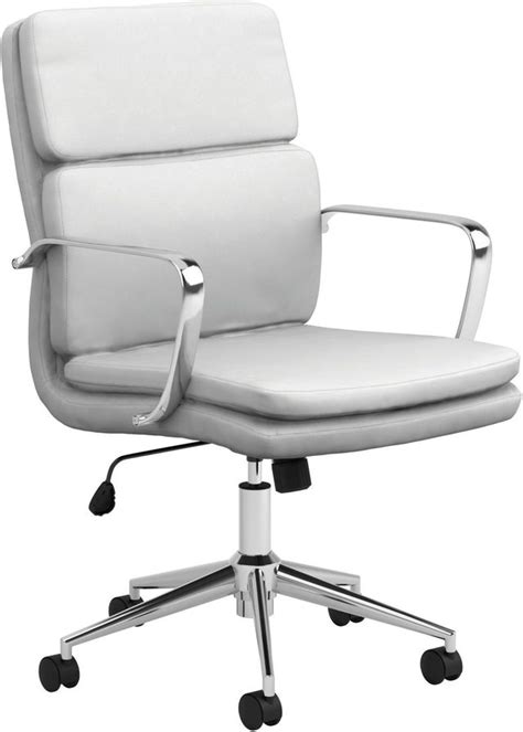 Coaster® Ximena White Standard Back Upholstered Office Chair Jarons
