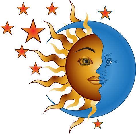 Sun And Moon Textile Clipart Full Size Clipart 3534060 Pinclipart