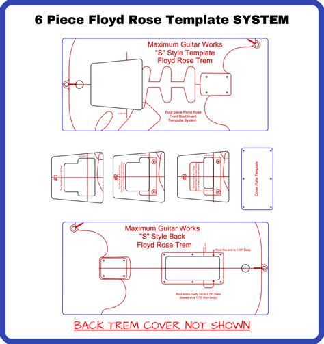 Bridge Sweet S 6 Piece Floyd Rose Routing Template System Maximum
