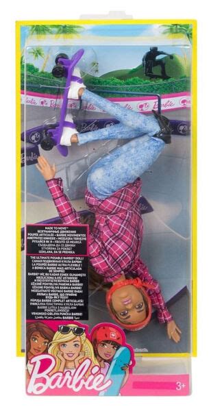 Mattel Barbie Dvf70 Made To Move Skateboarder Doll Ebay
