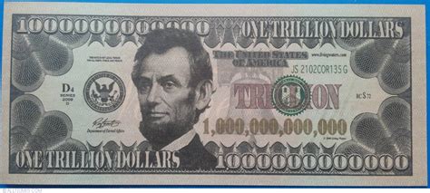 1 000 000 000 000 One Trillion Dollars 2009 Usa Living Waters