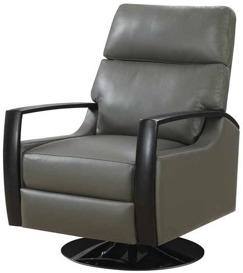 Cosmopolitan Gray Leather Swivel Recliner From Emerald Home Coleman