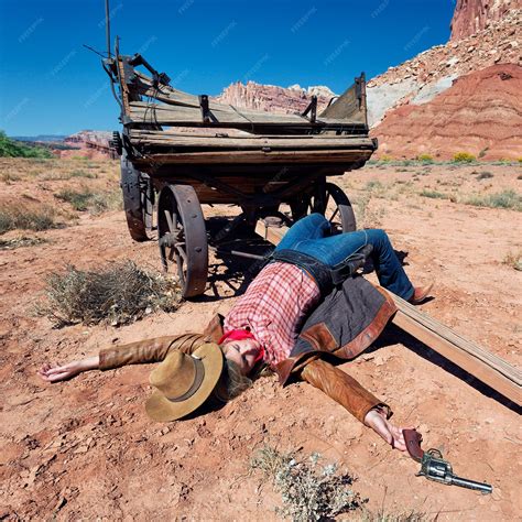 Premium Photo Dead Cowgirl Lying On The Floor Western Spirit