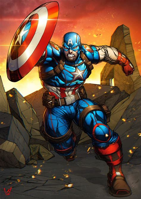 Captain America By Álvaro Jiménez Captain America Art Marvel Captain