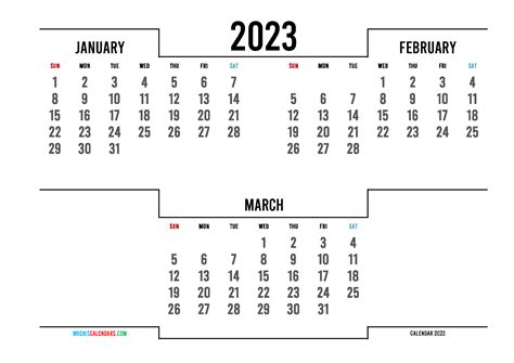 2023 Calendar January And February