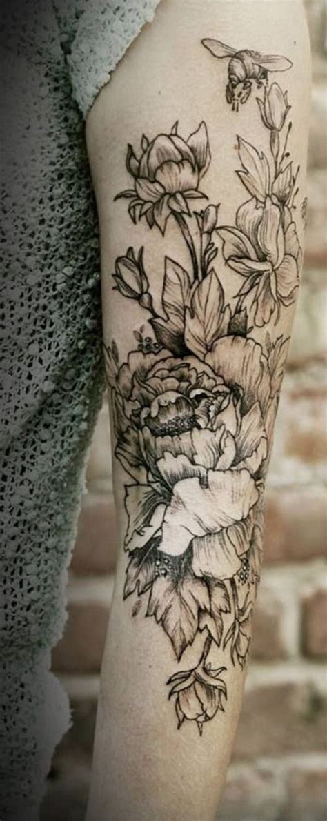 Black And White Flower Tattoos