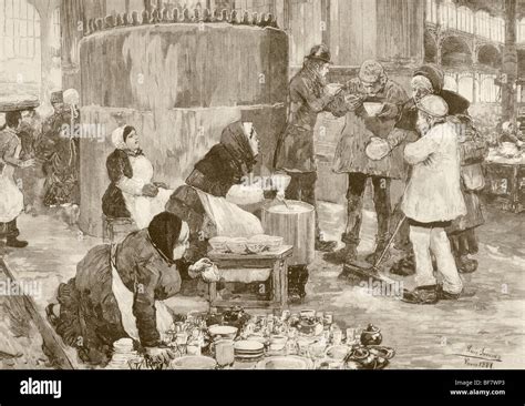 A Soup Kitchen In Paris France In The 1880s Stock Photo Royalty