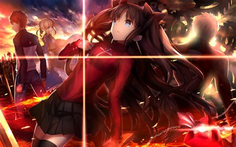 Rin Tohsaka Archer Anime Series Fate Stay Night Girl Dress Wallpaper