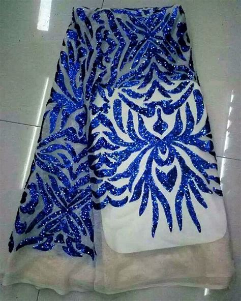 Royal Blue African Guipure French Lace Fabric High Quality African Tulle Lace Fabric For