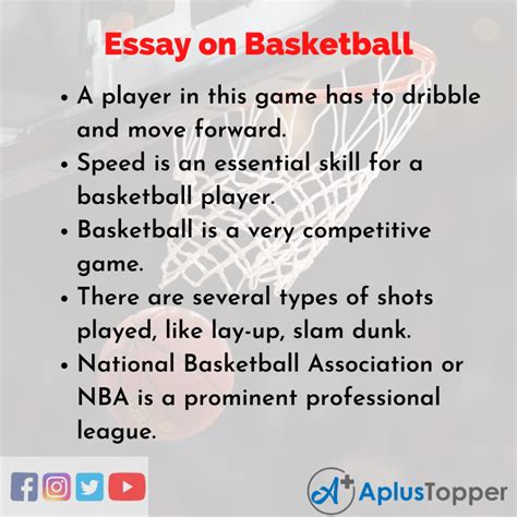 Essay On Basketball Basketball Essay For Students And Children In English