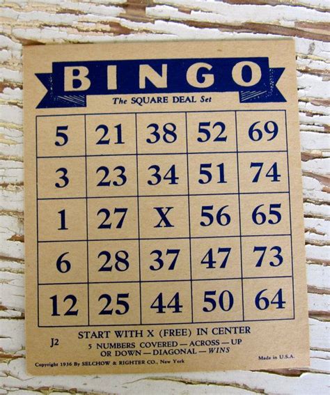 Vintage Bingo Cards Blue And Cream Paper By Sweetlibertybarn 500