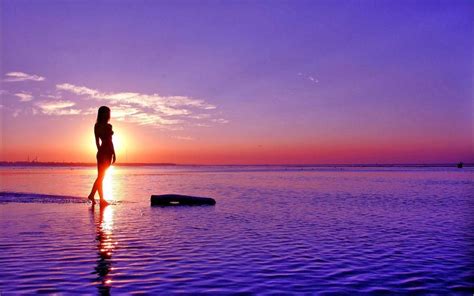 Girl Reading By Ocean Nice Backgrounds Image Wallpaper