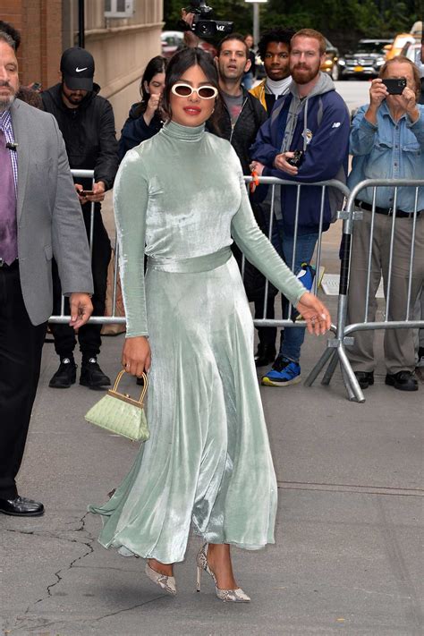 Priyanka Chopra In A Green Dress Leaves The View In New York 10082019