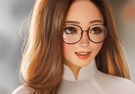 Anime Girl With Glasses By Yellowlemoncat