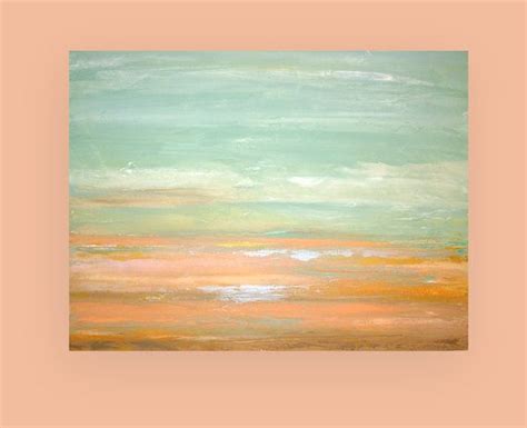 Shabby Chic Beach Abstract Acrylic Art Canvas Painting Titled Etsy
