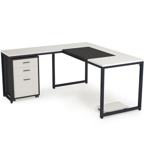 Buy Tribesigns 63 Inch Large L Shaped Computer Desk With File Cabinet