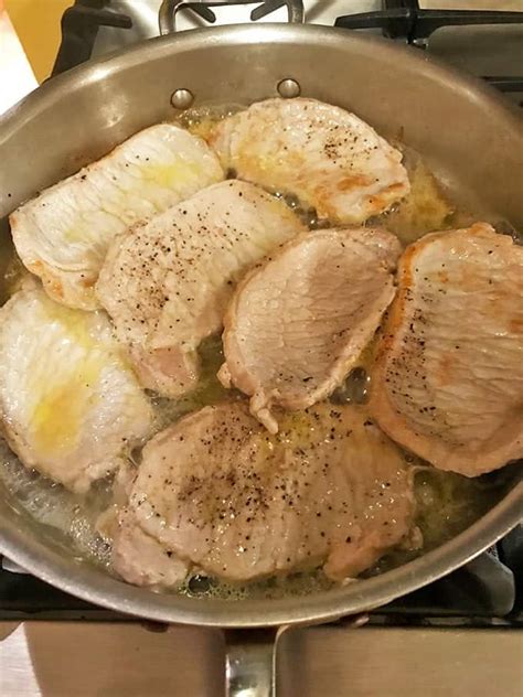This recipe for thin sliced pork chops has a basic seasoning, are pan seared and are topped with an easy pan sauce. Pan-Seared Pork Chops - Autumn-Inspired Pork Chop Recipe - Platter Talk