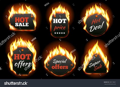 Vector Fire Labels Set Price Sale Stock Vector 298110821 - Shutterstock