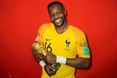 Fifa World Cup 2018 Steve Mandanda Poses With World Cup Trophy