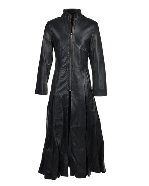 Womens Long Real Leather Gothic Coat Shop At Leatherscin