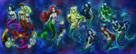 Mermaids Sisters By Daekazu On Deviantart Mermaid Pictures Disney Little Mermaids Mermaid Art